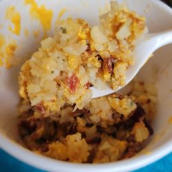 Dunkin' - Mixed to my liking & close up (Loaded Hash Browns)