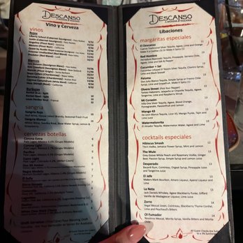 Descanso - Drink menu - Mexican Near Me - Costa Mesa, California