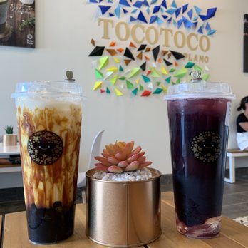 Rainbow Tea Shop - Tiger Sugar & Blueberry Green Tea - Desserts Near Me - Plano, Texas