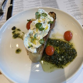 Sixty Vines - Burrata with confit tomatoes and garlic with basil pesto (Take 3) - New American Near Me - Charlotte, North Carolina Sixty Vines - Burrata with confit tomatoes and garlic with basil pesto (Take 3) - New American Near Me - Charlotte, North Carolina