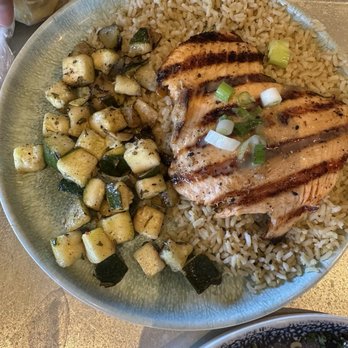 California Fish Grill - ATLANTIC SALMON, DICED ZUCCHINI & ROSEMARY, BROWN RICE - Seafood Near Me - La Habra, California California Fish Grill - ATLANTIC SALMON, DICED ZUCCHINI & ROSEMARY, BROWN RICE - Seafood Near Me - La Habra, California