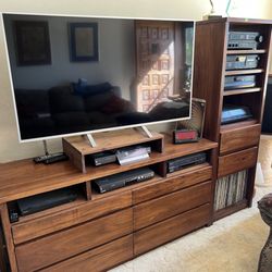 Watersong Furniture - Alder entertainment center with book-matched faces and several matched pieces