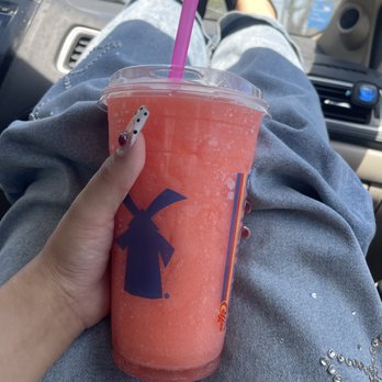 Dutch Bros Coffee - This is a pineapple pomegranate, strawberry extra thick so very good 10/10 - Juice Bars & Smoothies Near Me - San Bernardino, California Dutch Bros Coffee - This is a pineapple pomegranate, strawberry extra thick so very good 10/10 - Juice Bars & Smoothies Near Me - San Bernardino, California