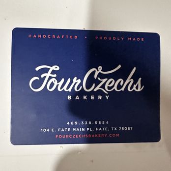 Fourczechs Bakery - Label on the box they put the kolaches in. - Czech Near Me - Fate, Texas Fourczechs Bakery - Label on the box they put the kolaches in. - Czech Near Me - Fate, Texas