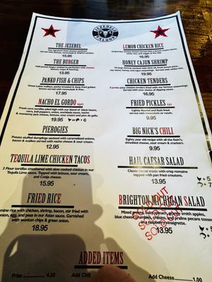 Menu photo 6 Jezebel's Saloon Brighton, MI