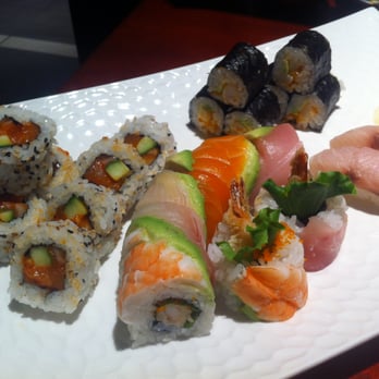 Yokozuna Japanese Restaurant - Spicy salmon roll ($8.50), rainbow roll ($12.00), chop chop maki ($6.00) and hamachi (yellow tail) nigiri ($5.25) - Japanese Near Me - Edmonton, Alberta Yokozuna Japanese Restaurant - Spicy salmon roll ($8.50), rainbow roll ($12.00), chop chop maki ($6.00) and hamachi (yellow tail) nigiri ($5.25) - Japanese Near Me - Edmonton, Alberta