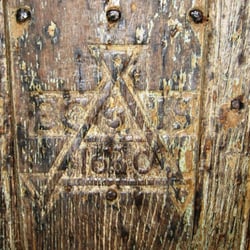 St Botolph's Church, Botolphs - Date on the church door - 1630 - and the initials of (possibly) the Churchwardens