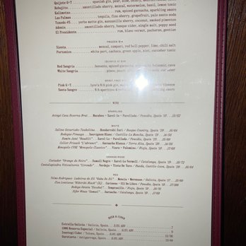 El Quijote - Menu - Spanish Near Me - New York, New York