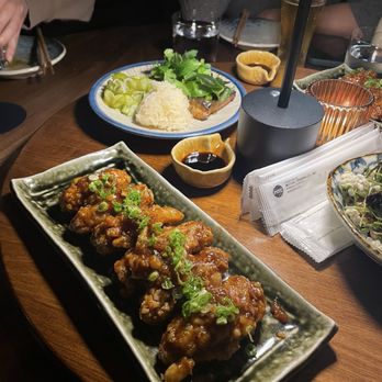 Budonoki - Chicken Wings and Pork Jowl in the back plate - Izakaya Near Me - Los Angeles, California