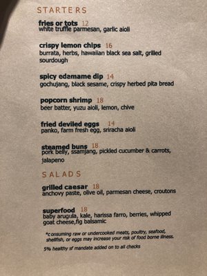 Menu photo 2 The Barnes Restaurant + Bar San Francisco, CA Menu photo 2 The Barnes Restaurant + Bar San Francisco, CA