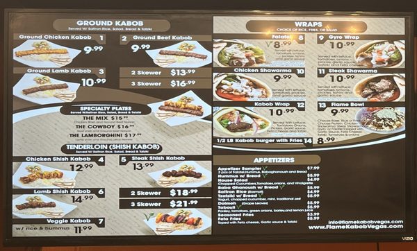 Menu photo 5 Flame Kabob Henderson, NV