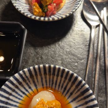 Grill Nine - Beef tar tar w uni and caviar  Scallop with uni and caviar - Korean Near Me - Las Vegas, Nevada