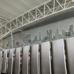 JFK Terminal 8 - Mural in check-in area prior to security