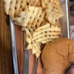 Burger with waffle fries Burger with waffle fries
