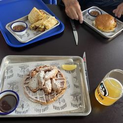 Lama Dog - Tap Room + Bottle Shop - Chicken and waffles / breakfast burrito / breakfast sandwich