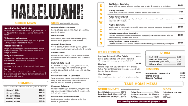 Menu photo 8 Hallelujah! BBQ El Paso, TX