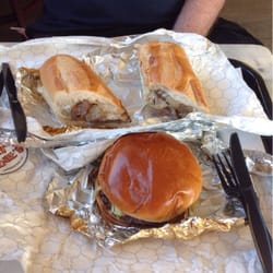 Fat Ernie's Cheesesteak - Filet mignon steak sandwich and Kobe hamburger