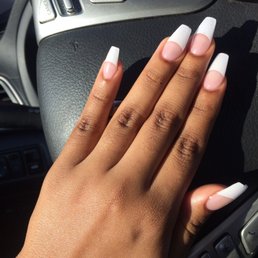 Coffin shape white tips