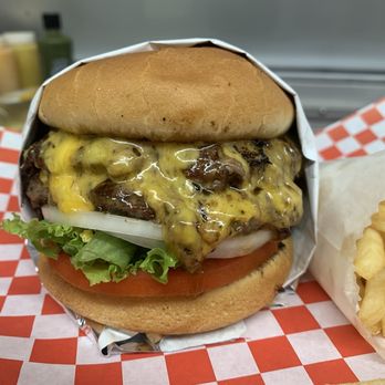 The Dropzone's - My favorite burger! A Double Spicy DropZone burger. I like tots and sriracha ketchup! It's my go to lunch! - Food Trucks Near Me The Dropzone's - My favorite burger! A Double Spicy DropZone burger. I like tots and sriracha ketchup! It's my go to lunch! - Food Trucks Near Me