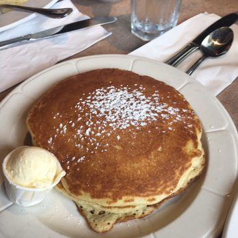 Honey-Jam Cafe - My burnt pancake I should have lifted it to show u but I assure u the bottom was super dark brown and crispy! - Breakfast & Brunch Near Me - Naperville, Illinois