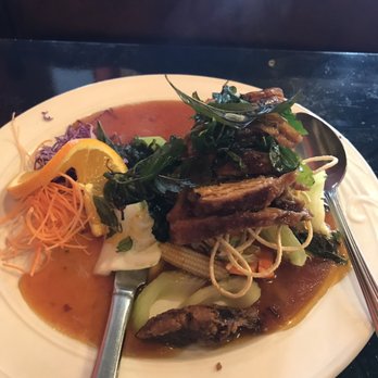 Siamese Bay Restaurant - Supposedly this an order of half duck. It certainly is not but is priced as if. Looks good but meat old and dry. $18 - Thai Near Me - Monterey, California Siamese Bay Restaurant - Supposedly this an order of half duck. It certainly is not but is priced as if. Looks good but meat old and dry. $18 - Thai Near Me - Monterey, California