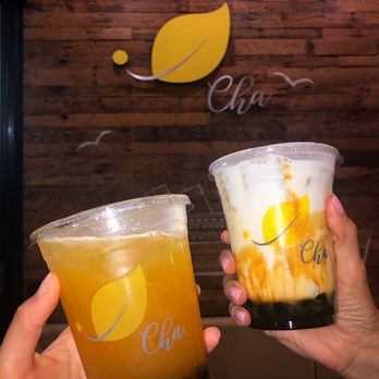 Cha For Tea - Long Beach - Mango green tea and Roasted Brown Sugar Boba Milk Latte - Coffee & Tea Near Me - Long Beach, California Cha For Tea - Long Beach - Mango green tea and Roasted Brown Sugar Boba Milk Latte - Coffee & Tea Near Me - Long Beach, California