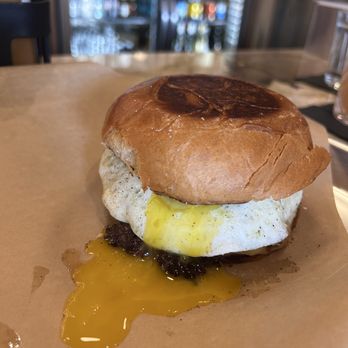 Grounded Table - Smashburger with egg - New American Near Me - McMinnville, Oregon Grounded Table - Smashburger with egg - New American Near Me - McMinnville, Oregon