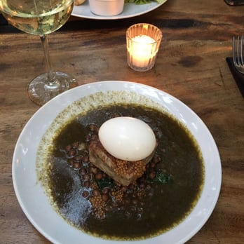 ARCA - Slow cooked pig with poached egg on top. Lentils were the best. - Cocktail Bars Near Me - Tulum, ROO