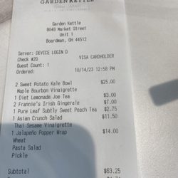Garden Kettle - Receipt