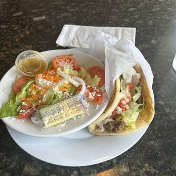 Mad Greek Restaurant - Gyro with side salad. - Italian Near Me - Bristol, Tennessee Mad Greek Restaurant - Gyro with side salad. - Italian Near Me - Bristol, Tennessee