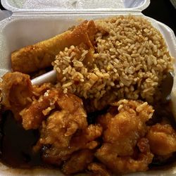 General Tso chicken with fried rice