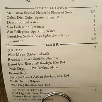 Juliana's - Drink menu. Main menu has a large selection of wine! - Pizza Near Me - Brooklyn, New York