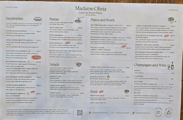 Menu photo 4 Madame Olivia North Miami, FL