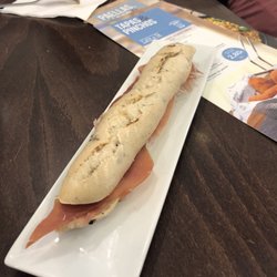 Café & Té - Iberian gam and "olive oil" sandwich which is olive bread with Iberian ham