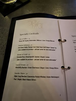 Menu photo 1 Dirty Habit DC Washington, DC, DC