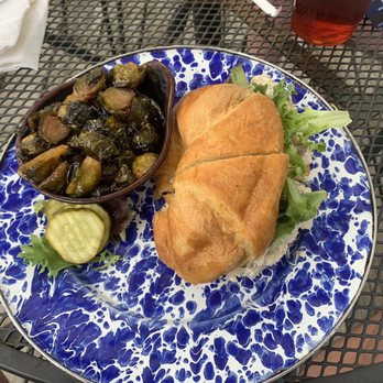 Bleu House - Chicken salad croissant & Brussel sprouts - Sandwiches Near Me - Norcross, Georgia