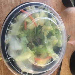 King Tut Grill - The salads are obviously just a bag mix thrown into plastic containers.