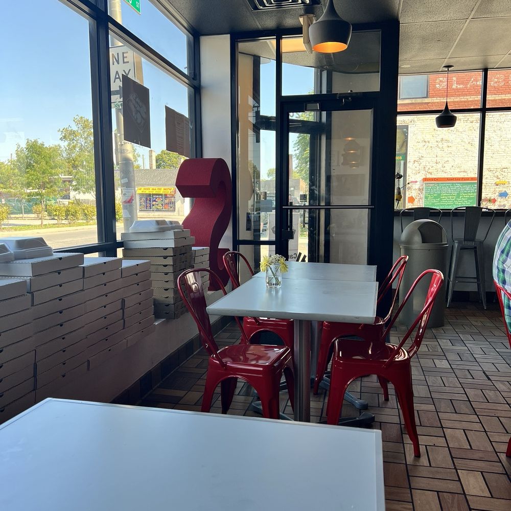 Sam’s Square Pie - Darling seating area! - Pizza Near Me - Indianapolis, Indiana Sam’s Square Pie - Darling seating area! - Pizza Near Me - Indianapolis, Indiana