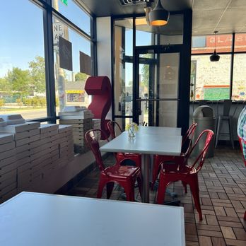 Sam’s Square Pie - Darling seating area! - Pizza Near Me - Indianapolis, Indiana Sam’s Square Pie - Darling seating area! - Pizza Near Me - Indianapolis, Indiana