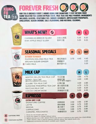 Menu photo 7 Kung Fu Tea San Jose, CA