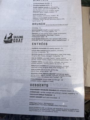 Menu photo 1 Sailing Goat Restaurant Richmond, CA Menu photo 1 Sailing Goat Restaurant Richmond, CA