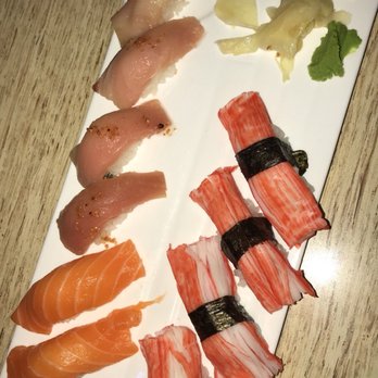Mongo - Salmon, yellowtail and crab nigiri - Mongolian Near Me - Pearland, Texas