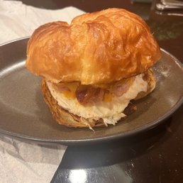 Croissant breakfast sandwich