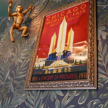 Cafe Deko - The infamous wall monkey. - Coffee & Tea Near Me - Chicago, Illinois