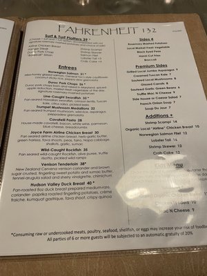 Menu photo 7 Fahrenheit 132 Fredericksburg, VA