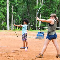WildeWood Farm - Practicing archery with my oldest