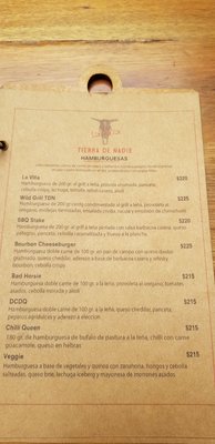 Menu photo 2 Tierra de Nadie Buenos Aires, C