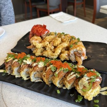 Kakuna Sushi - Top: boujee roll  Bottom: hot mess roll - Sushi Bars Near Me - San Leandro, California