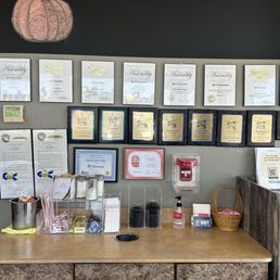 The Wall of Fame!  Lots of awards