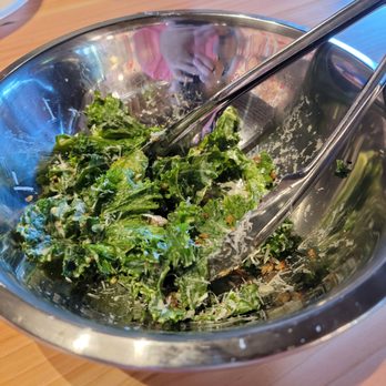 Pizza Thief - CAESAR (kale, mustard greens, garlic focaccia crumbs, grana, & roasted garlic anchovy dressing) - Pizza Near Me - Portland, Oregon Pizza Thief - CAESAR (kale, mustard greens, garlic focaccia crumbs, grana, & roasted garlic anchovy dressing) - Pizza Near Me - Portland, Oregon